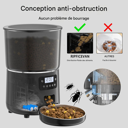 Distributeur Automatique Connecté 4L – Nourrissage Intelligent pour Chiens & Chats