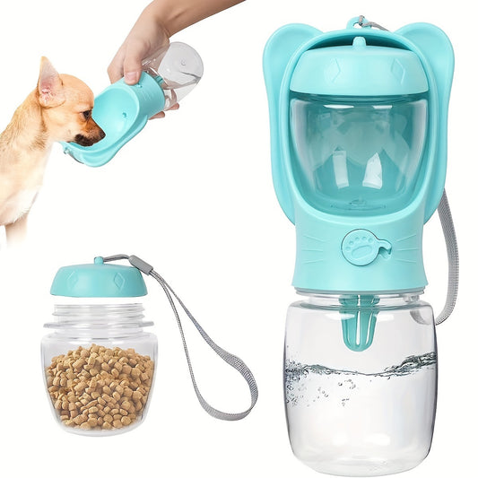Gourde 2-en-1 pour Chien – Distributeur d’Eau & Nourriture Étanche Portable