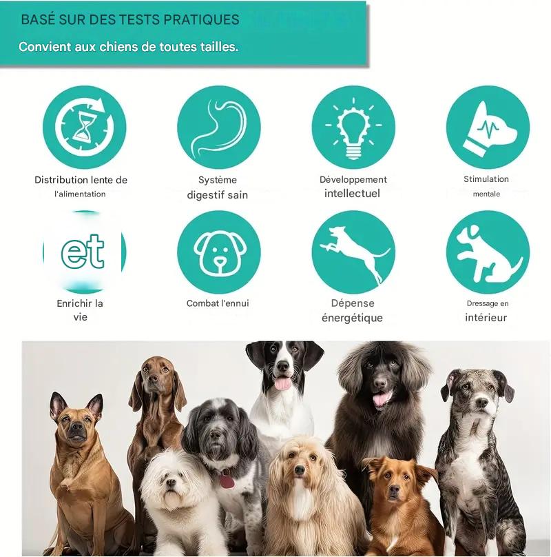 Jouet Distributeur de Friandises Ajustable pour Chien – Puzzle Interactif & Slow Feeder Anti-Ennui