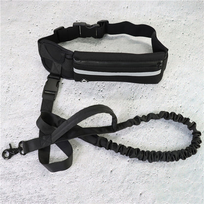 Laisse Mains Libres pour Chien – Ceinture de Marche avec Bungee Amortisseur et Poches de Rangement