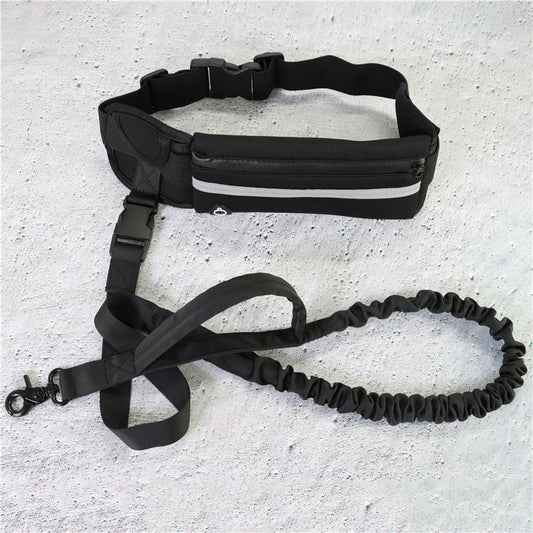 Laisse Mains Libres pour Chien – Ceinture de Marche avec Bungee Amortisseur et Poches de Rangement