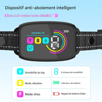 Collier Anti-Aboiement Intelligent pour Chien – Rechargeable, HD Display & Étanche IP67