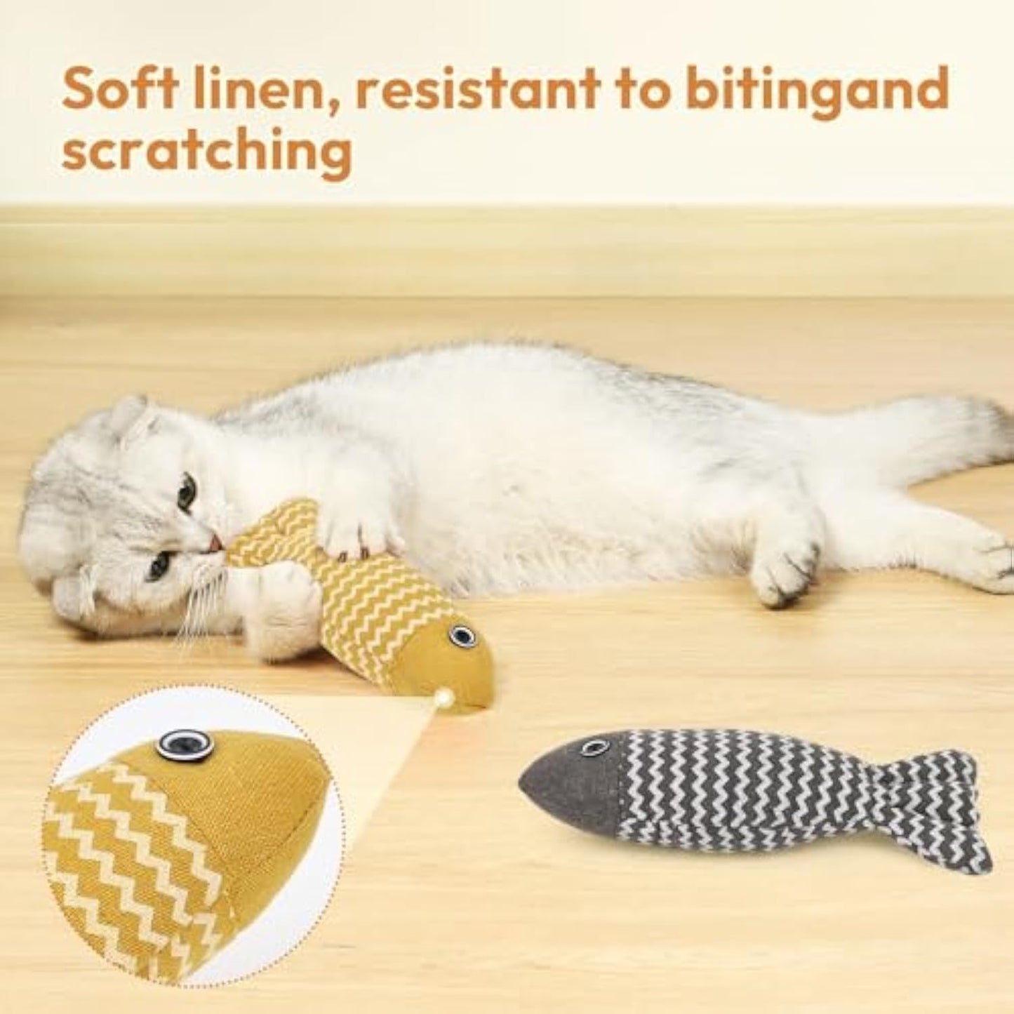 Jouets à l’Herbe à Chat – Set de 3 Poissons interactifs pour Chats & Chatons