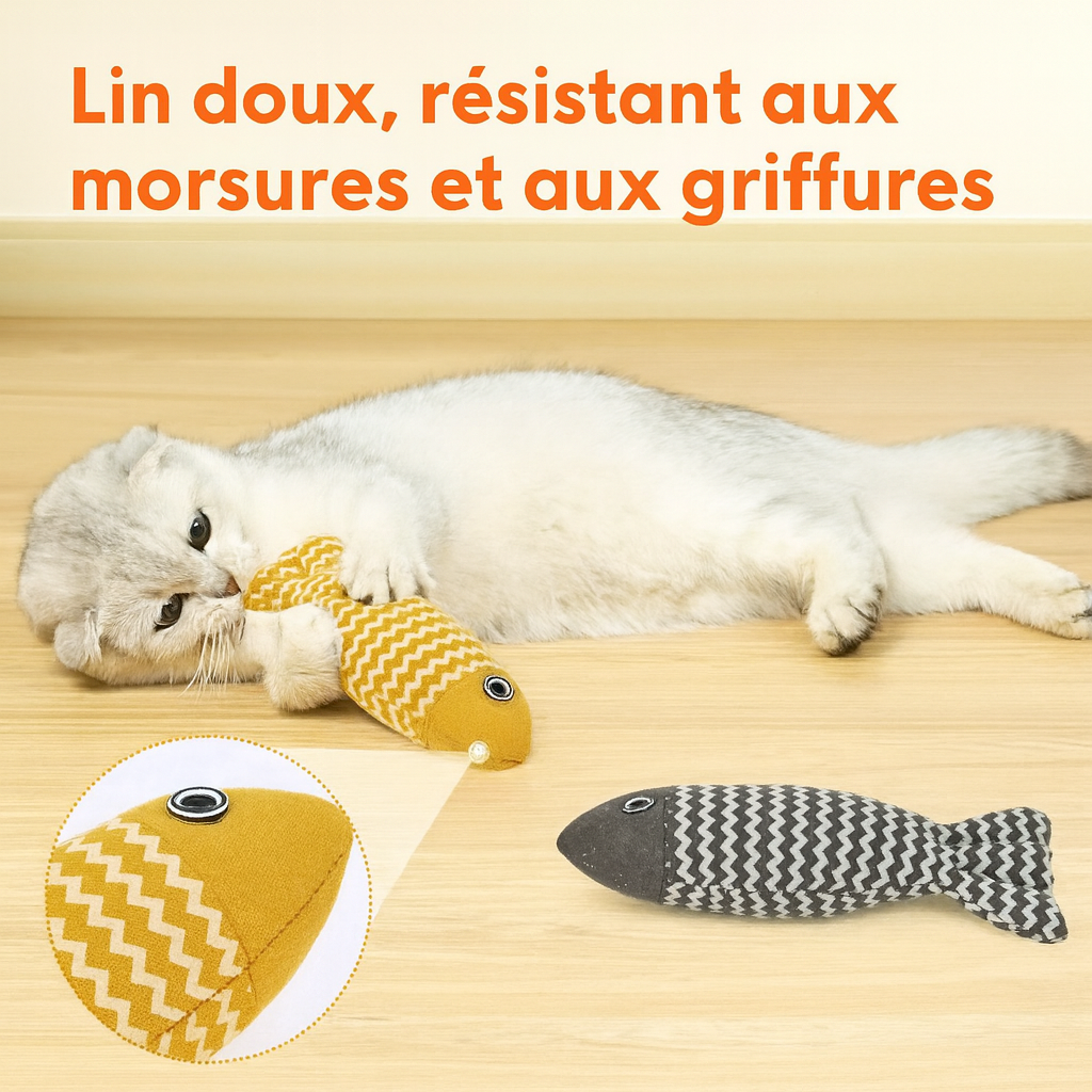 Jouets à l’Herbe à Chat – Set de 3 Poissons interactifs pour Chats & Chatons