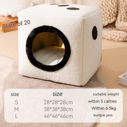 Maison d’Hiver Cocoon pour Chats & Chiens – Nid Chaud en Forme de Citrouille & Plus