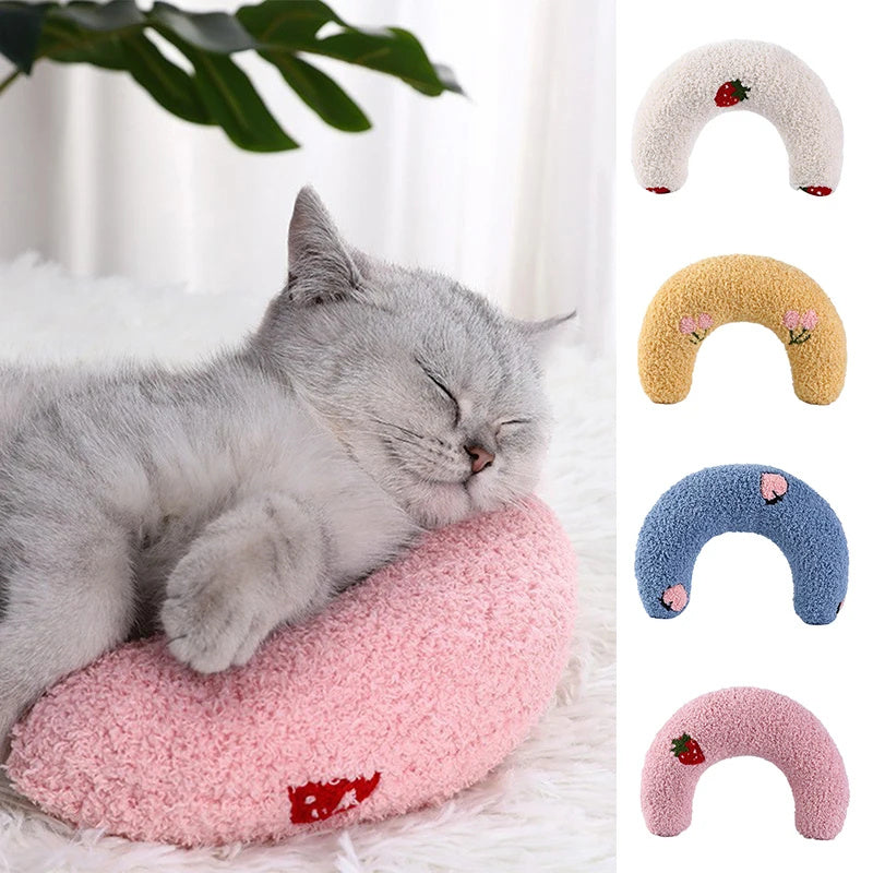 Petit Oreiller U-Shaped pour Chats et Chiens – Coussin de Sommeil Doux et Protecteur