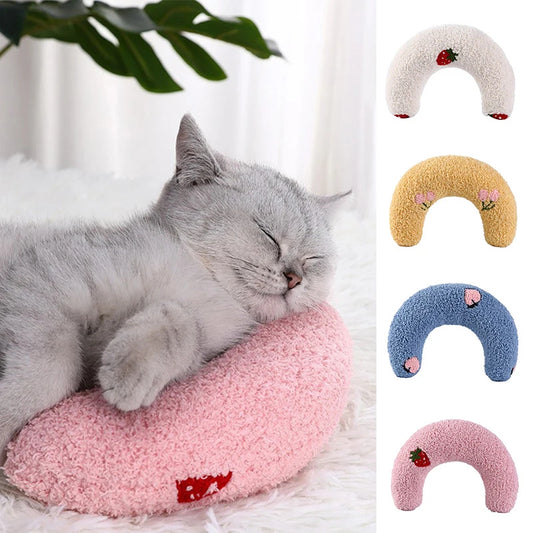 Petit Oreiller U-Shaped pour Chats et Chiens – Coussin de Sommeil Doux et Protecteur
