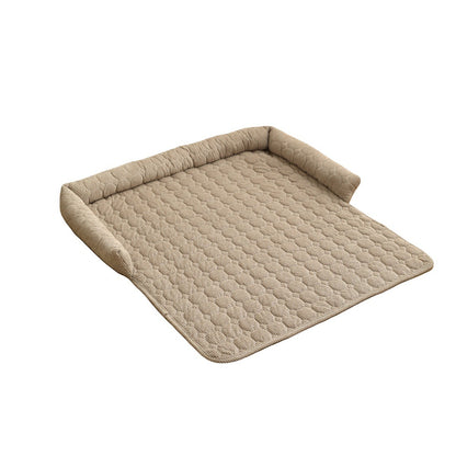 Tapis Douillet en Velours Côtelé avec Oreiller – Confort Ultime pour Chiens & Chats