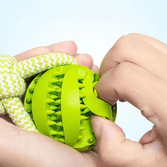 JJouet pour Chien – Balle à Friandises avec Corde Résistante | Anti-stress & Nettoyage Dentaire