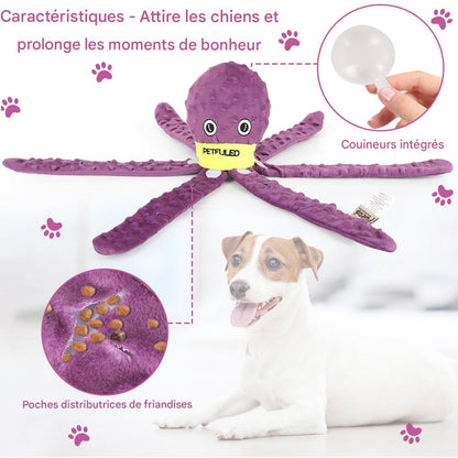 Jouet Snuffle Poulpe pour Chien – Puzzle Interactif & Distributeur de Friandises