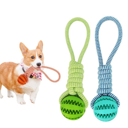 JJouet pour Chien – Balle à Friandises avec Corde Résistante | Anti-stress & Nettoyage Dentaire