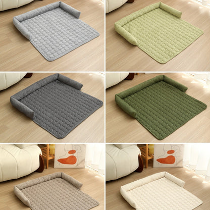 Tapis Douillet en Velours Côtelé avec Oreiller – Confort Ultime pour Chiens & Chats