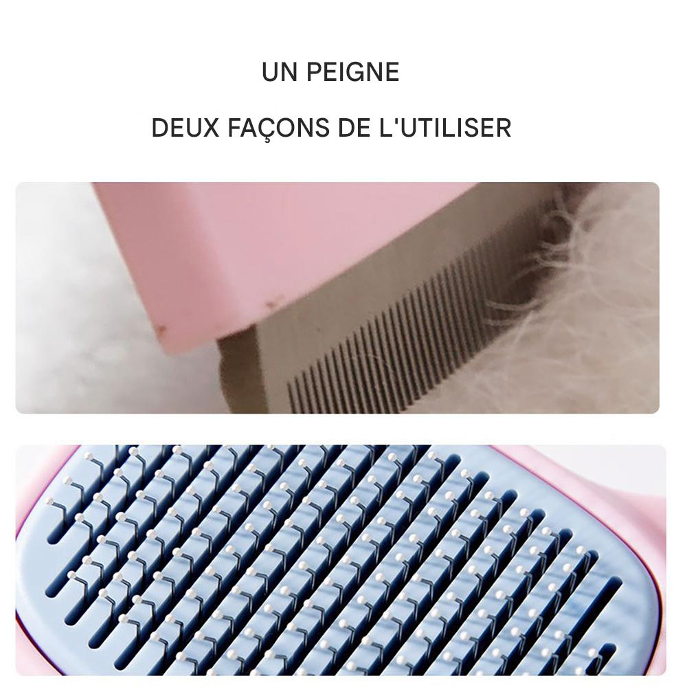 Brosse de Toilettage Anti-Poils 2-en-1 pour Chiens & Chats – Réduit la Perte Jusqu’à 95%