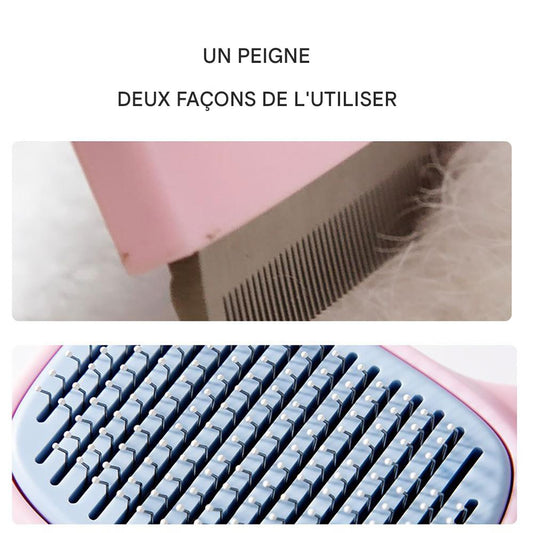 Brosse de Toilettage Anti-Poils 2-en-1 pour Chiens & Chats – Réduit la Perte Jusqu’à 95%
