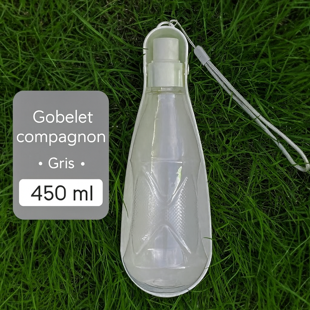 Gourde Pliable Portable pour Chiens – 450/550ml, Hydratation en Extérieur