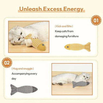 Jouets à l’Herbe à Chat – Set de 3 Poissons interactifs pour Chats & Chatons