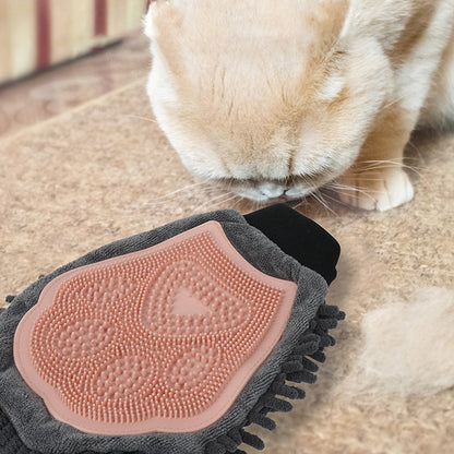 Gant Brosse de Bain 2-en-1 pour Chiens & Chats – Massage, Toilettage & Séchage