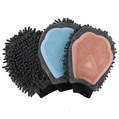 Gant Brosse de Bain 2-en-1 pour Chiens & Chats – Massage, Toilettage & Séchage